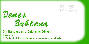 denes bablena business card