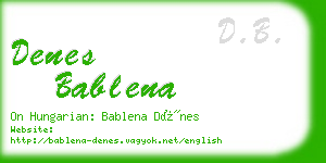 denes bablena business card